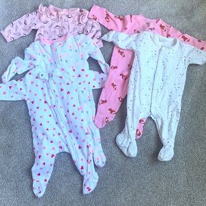 0-3 month girl sleeper lot, all gently used from smoke free home.